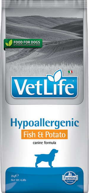 Vetlife dog vet L. Hypoallergenic ryba, zemiaky 2 kg