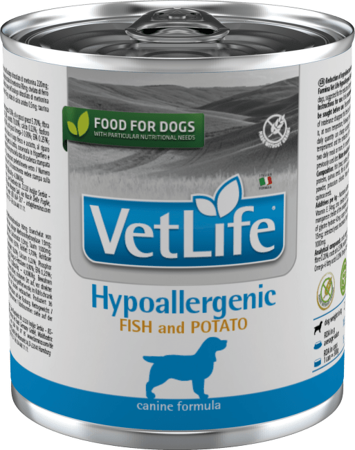 Vetlife Hypoallergenic dog konz.  ryba,zemiak 300 g
