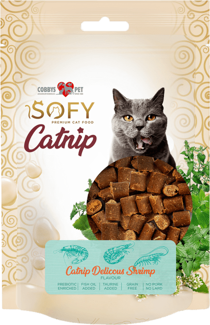 Maškrty Cobbys Pet SOFY Catnip Delicious Shrimp 50 g