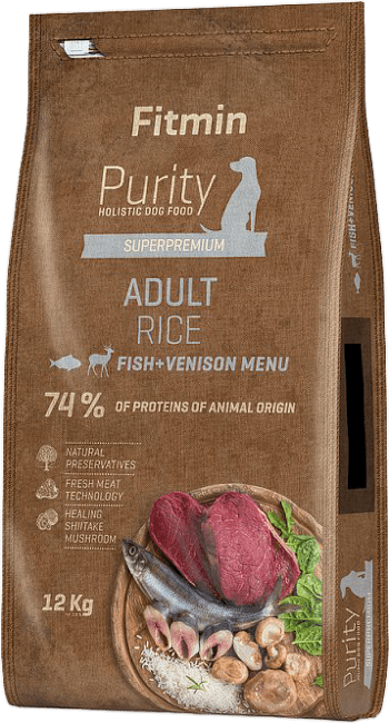 Krmivo Fitmin Purity Adult Rice Fish & Venison 12 kg