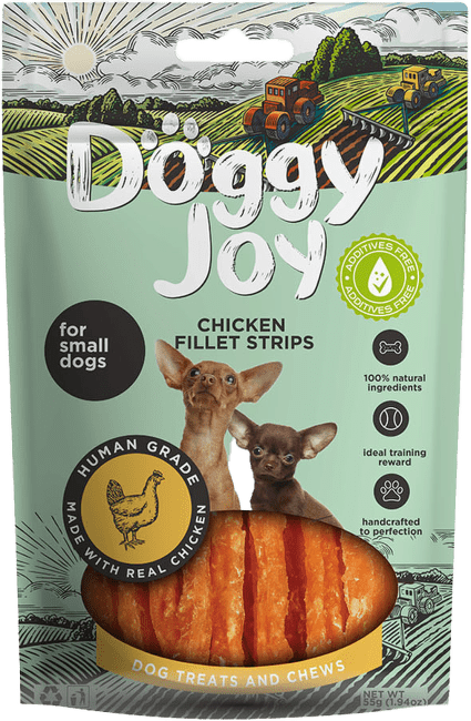 Лакомство для собак – Doggy Joy Chicken fillet strips, 55 г