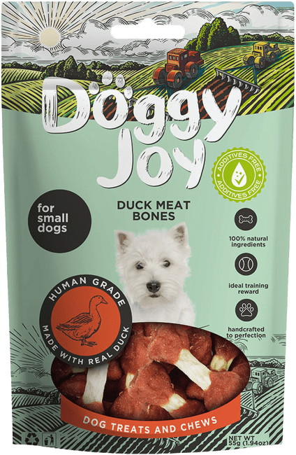 Лакомство для собак – Doggy Joy Duck meat bones, 55 г