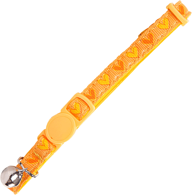 Kakla siksna kaķiem – Pawise, Cat collar, heart, yellow
