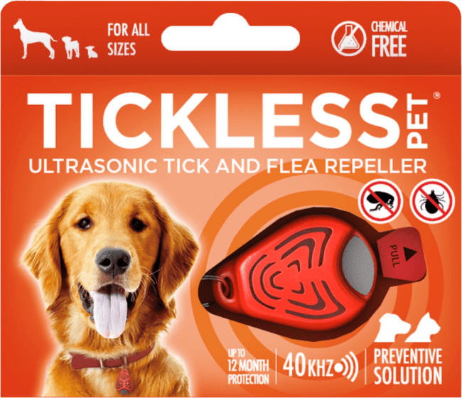 Tickless Pet - Ultrazvukový odpudzovač kliešťov a bĺch pre psov, oranžový