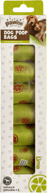 Пакетики для сбора экскрементов – Pawise Poop bags, spice lime, 8 x 15 шт.
