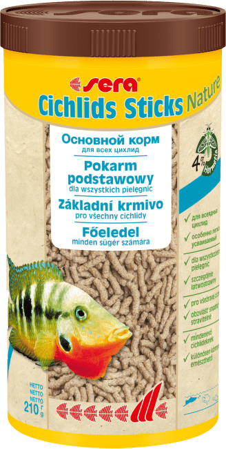 Barība zivīm – Sera Cichlids Sticks Nature, 1000 ml