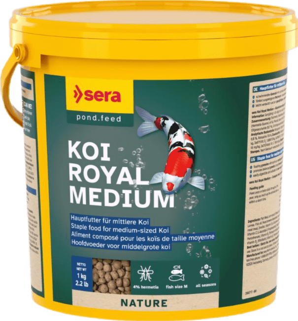 Barība dīķa zivīm – Sera Koi Royal Nature Medium, 3000 ml