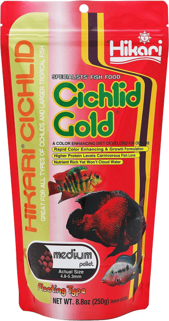Barība zivīm – Hikari, Cichlid Gold Medium Pellet, 250 g