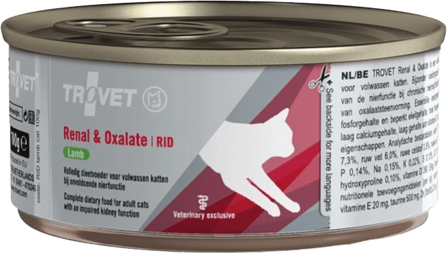 Ветеринарные консервы для кошек – Trovet RID Renal and Oxalate Lamb, 100 г
