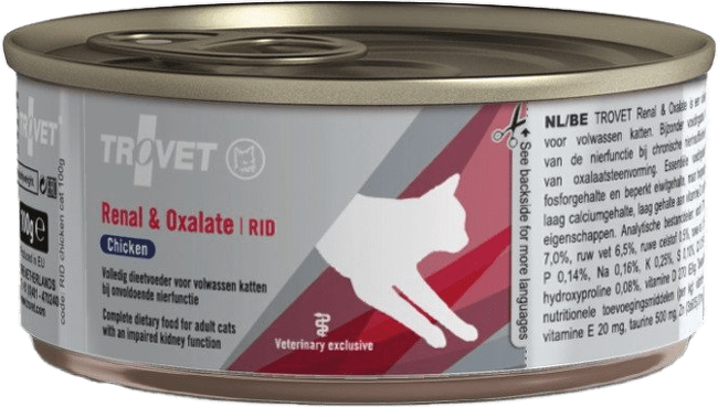 Ветеринарные консервы для кошек – Trovet RID Renal and Oxalate Chicken, 100 г