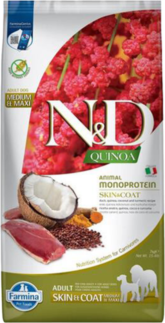 ND Dog Quinoa  Skin & Coat kačka 7 kg