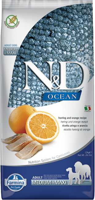 N&D Low Grain dog Adult M/M  Codfish and  Orange 12 kg