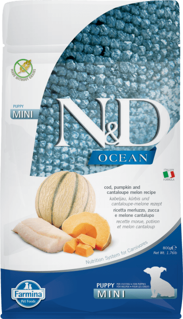 ND Dog GF Ocean Pumpkin Puppy Mini  treska a melón 0,8 kg