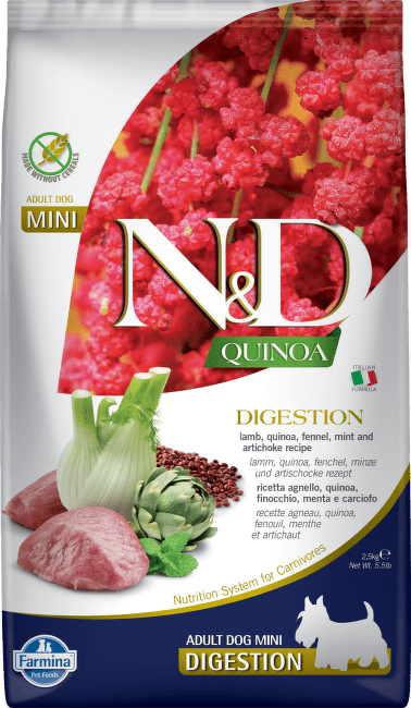 ND Dog GF Quinoa Adult Mini Digest jahňa 2,5 kg 