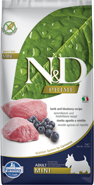 ND Dog Prime Adult Mini  jahňa a čučoriedky 7 kg