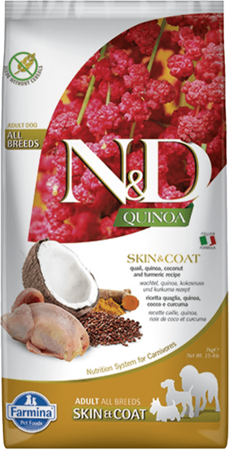 ND Dog Quinoa Skin & Coat prepelica  7 kg