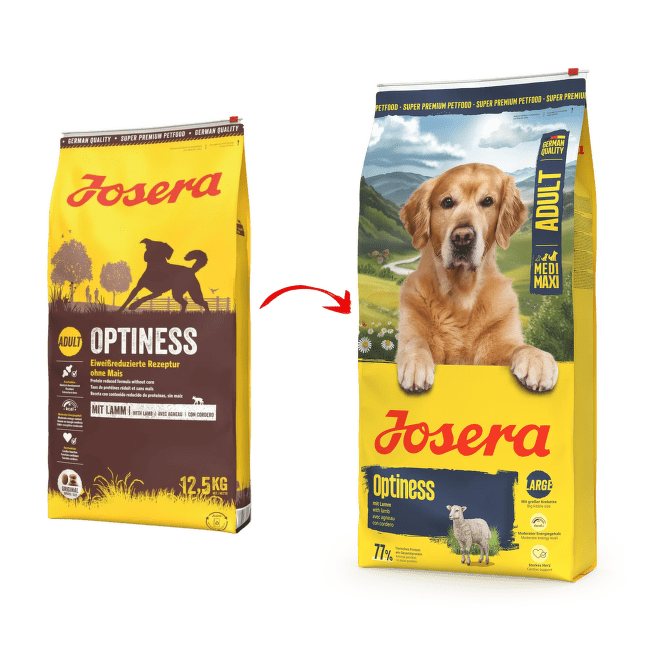 Barība suņiem – Josera Optiness Lamb Medi/Maxi Adult, 12,5 kg