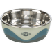 Bļoda suņiem – TRIXIE Stainless Steel Bowl with Silicone, 0,4 l/14 cm, White/Grey