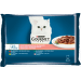Konservi kaķiem – Gourmet Perle 4-pack (vista/lasis/liellops/trusis), 4 x 85 g