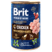Консервы для собак – Brit Premium Chicken with Chicken Hearts, 400 г