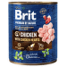Консервы для собак – Brit Premium Chicken with Chicken Hearts, 800 г