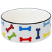 Miska Dog Fantasy keramická potisk barevné kosti bílá 20,5x7,5cm 1,61l