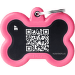 Psia známka My Family kosť ružová hliníková s QR kódom