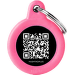 Psia známka My Family okrúhla ružová hliníková s QR kódom