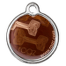 Znamka Metal Mocha Bone kovova 3,1cm